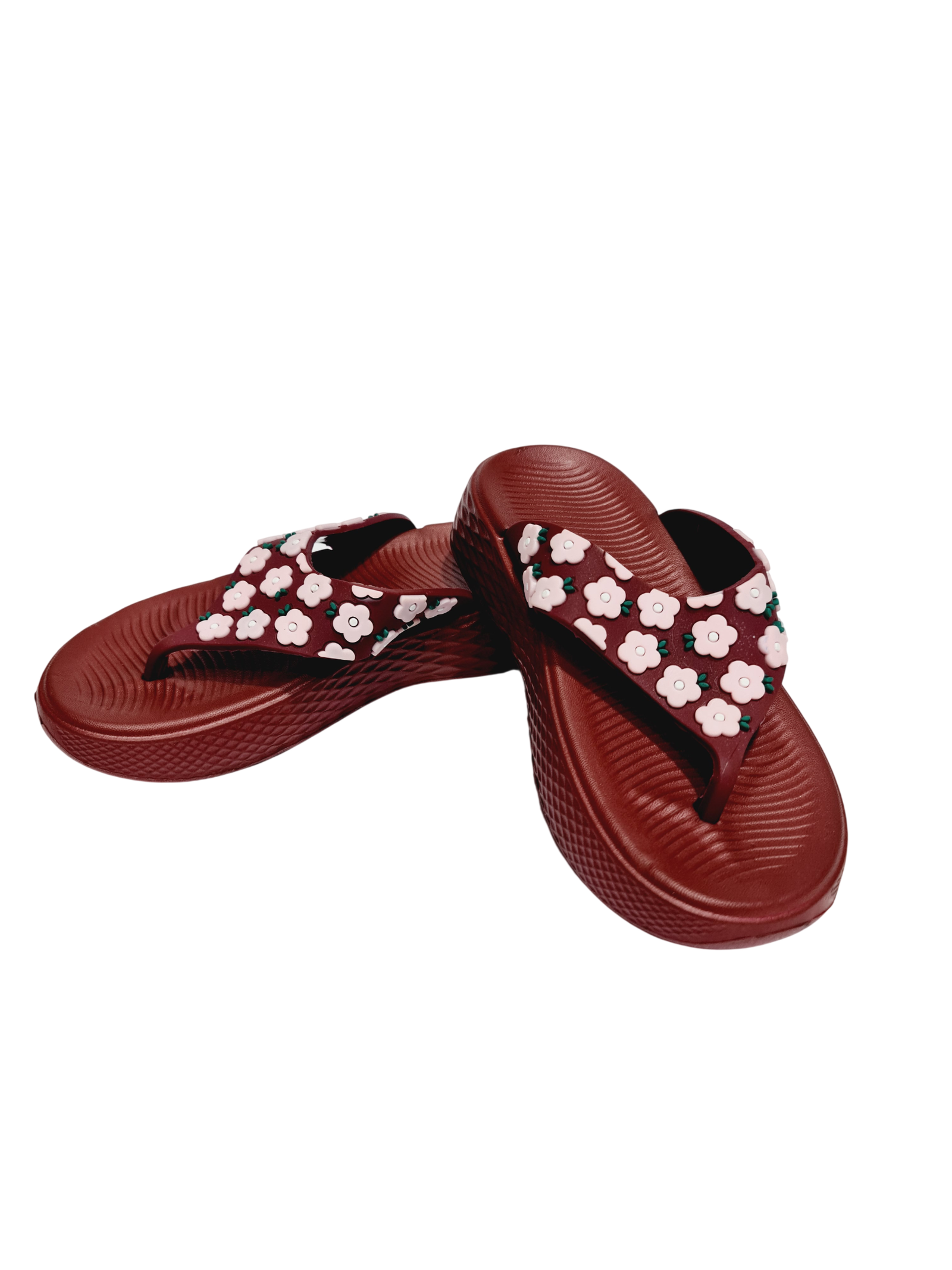 Women Maroon Fancy Slippers